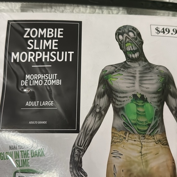 Morph Costumes Zombie Slime Morphsuit Costume Adult Size Large - Picture 2 of 7